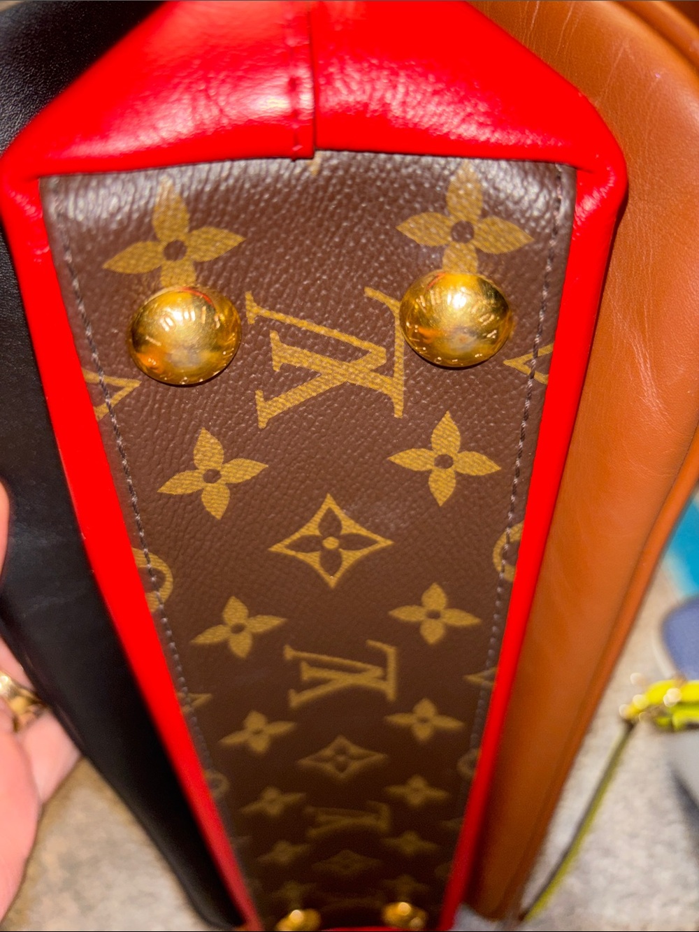 Louis Vuitton Millefeuille Brown Monogram Satchel with Red Accent - Picture 5 of 16